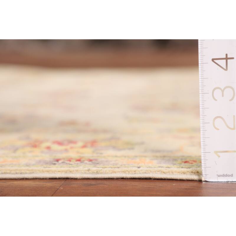 Transitional Floral Oushak Area Rug Hand-Knotted Wool Carpet - 4'11" x 7'8"