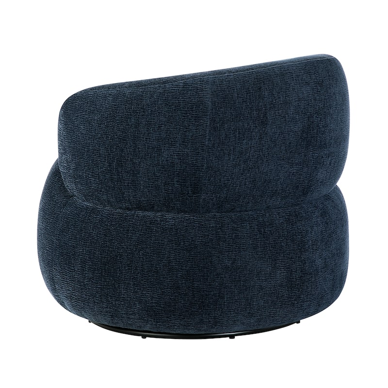 Fremont & Park Rhea 32" Dia Chenille Swivel Chair - 360-Degree Metal Swivel Base