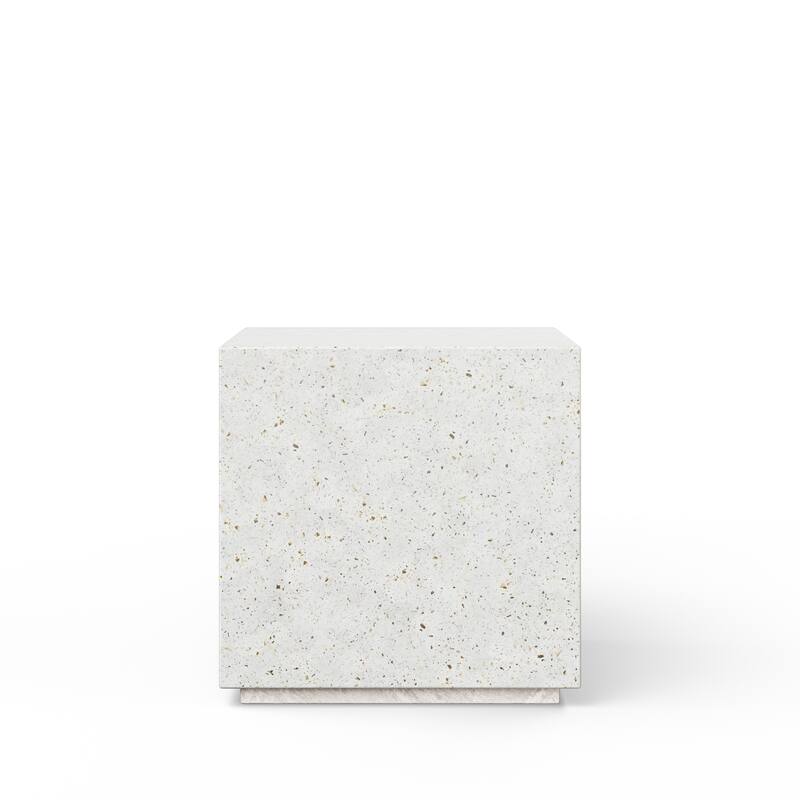 Urbia Bloc Concrete End Table - Ivory Terrazzo