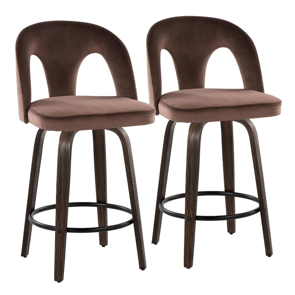 Ava Upholstered 26" Fixed-Height Counter Stool - Set of 2