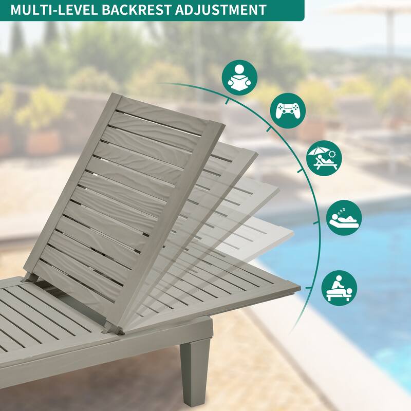 74.5'' Outdoor Lounge Chairs with Cushion ( Set of 2 ) - N/A