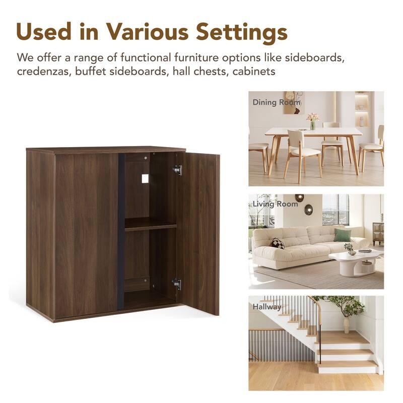 Spruce & Spring 31.5" Modern Industrial Sideboard Cabinet Storage Cabinet