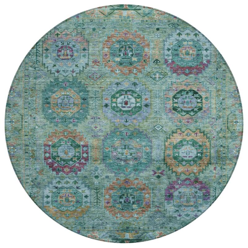 Machine Washable Indoor/ Outdoor Boho Vintage Chantille Rug