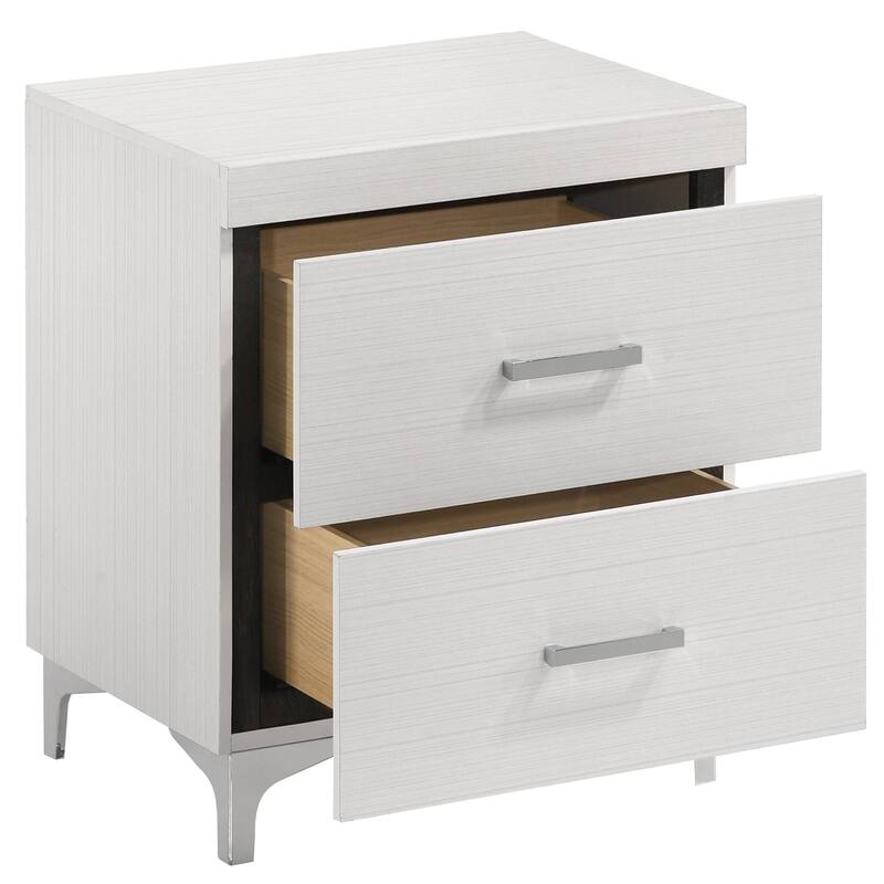 White 2-Drawer Nightstand with Dovetail Craftsmanship