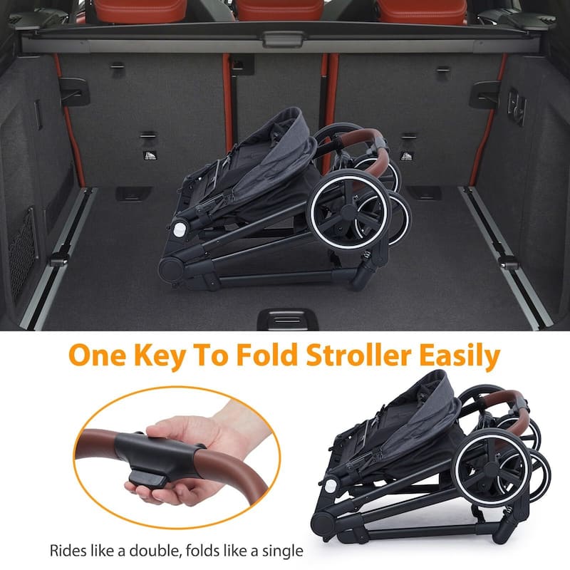 Double Stroller Track Tandem Stroller for Infant and Toddler