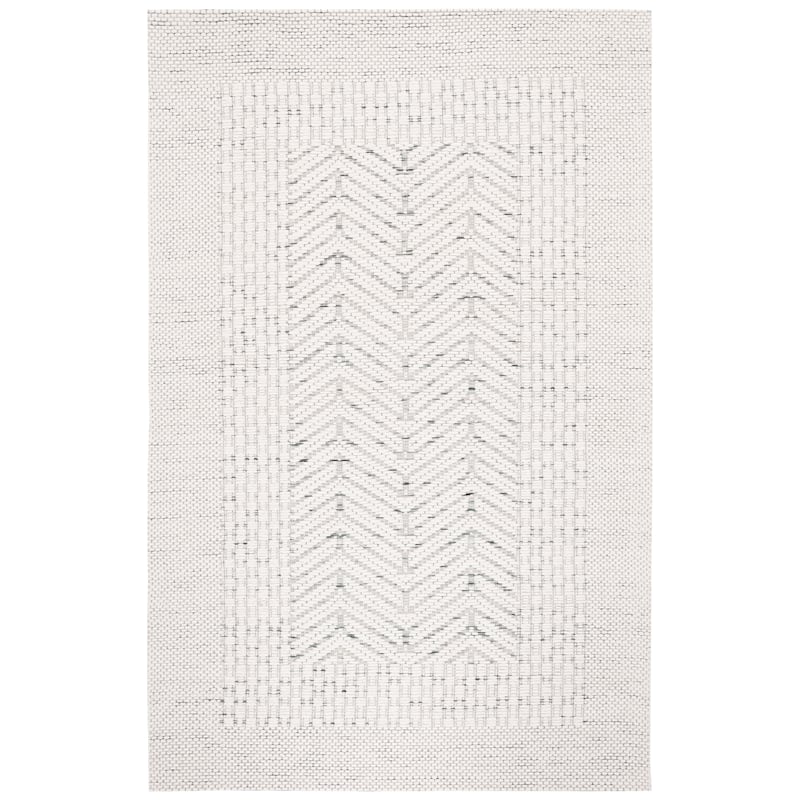 SAFAVIEH Handmade Marbella Erjona Modern Wool Rug - 6' Square - Ivory/Green