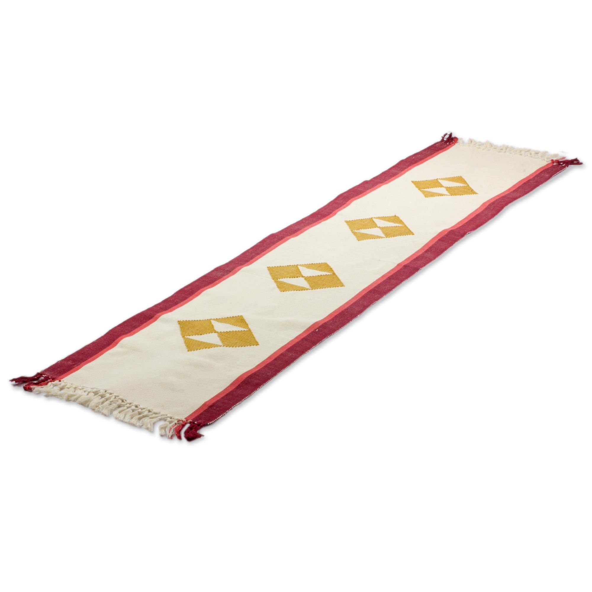 Novica Handmade Cherry Orchard Path Cotton Table Runner Bed Bath