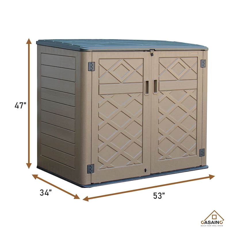 53 in. W x 34 in. D x 47 in. H Coffee HDPE Outdoor Storage Cabinet - N/A