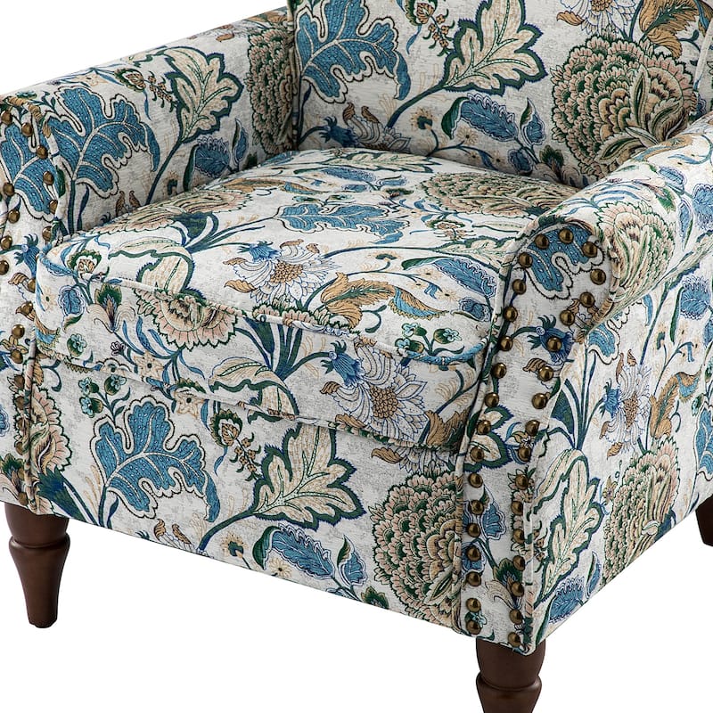 Nyctelius Nailhead Trim Traditional Accent Armchair with Rolled Arms by HULALA HOME
