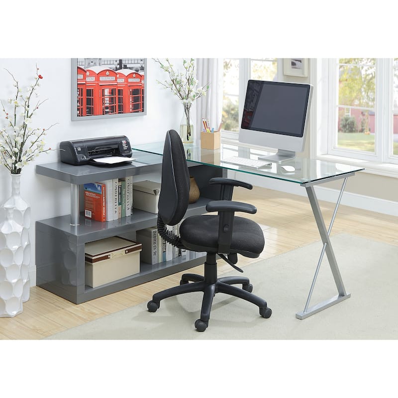 Marisa Contemporary 59-inch Metal Convertible Computer Desk by Furniture of America