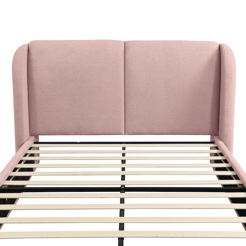 Christopher Knight Home - Valerian Boucle Upholstered Platform Bed with Double-Pillow Headboard