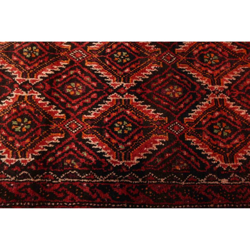 ECARPETGALLERY Hand-knotted Teimani Black, Red Wool Rug - 3'8 x 7'2