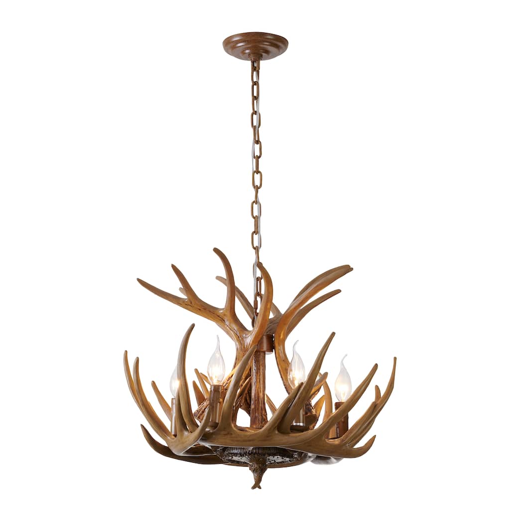 6 Light Natural Horn Color Antelope Antler Lighting