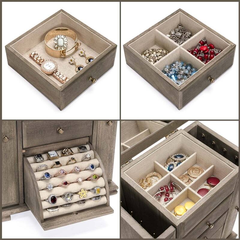 Jewelry Box for Women - 6.3"D x 10.4"W x 12.6"H
