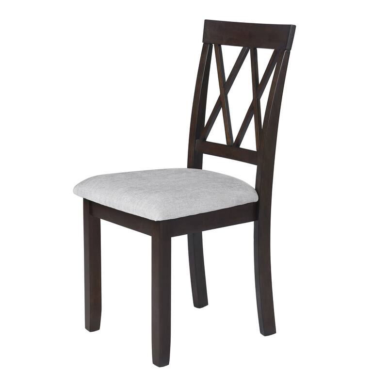 Extendable Drop‑Leaf Dining Table Set w4 X‑Back Dining Chairs, 5-Piece