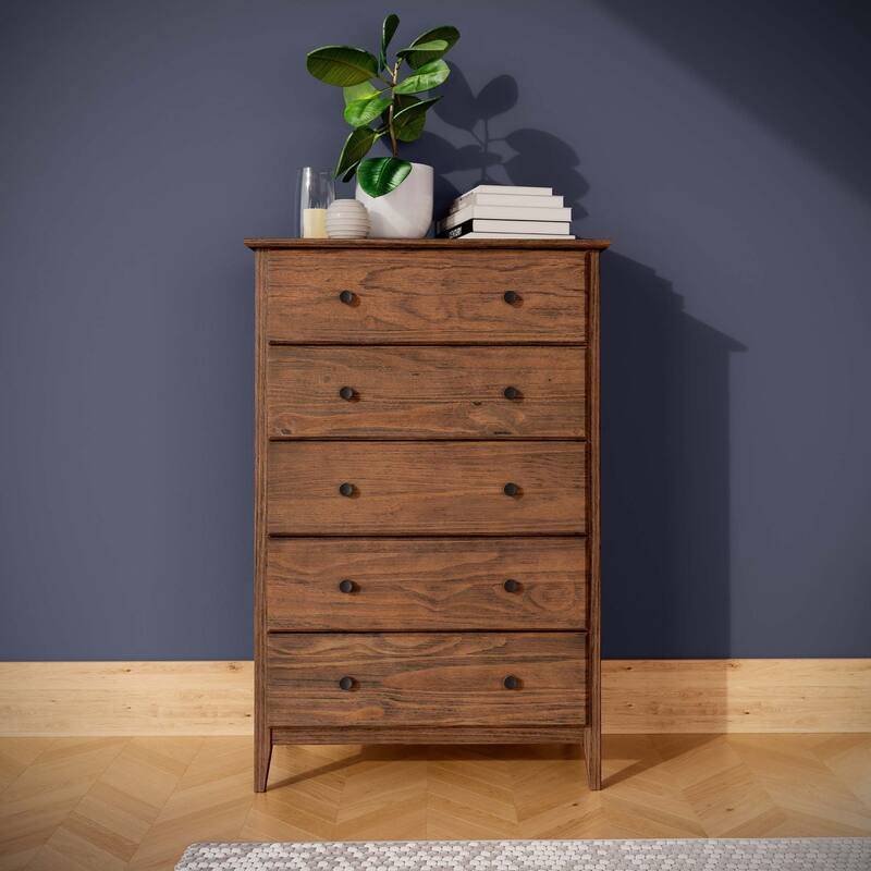 Grain Wood Furniture Greenport Coastal Solid Wood 5-drawer Chest