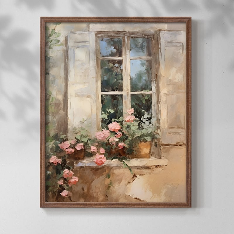 Vintage Floral Print CCXXXVI -Framed Print - 11x14 - Walnut