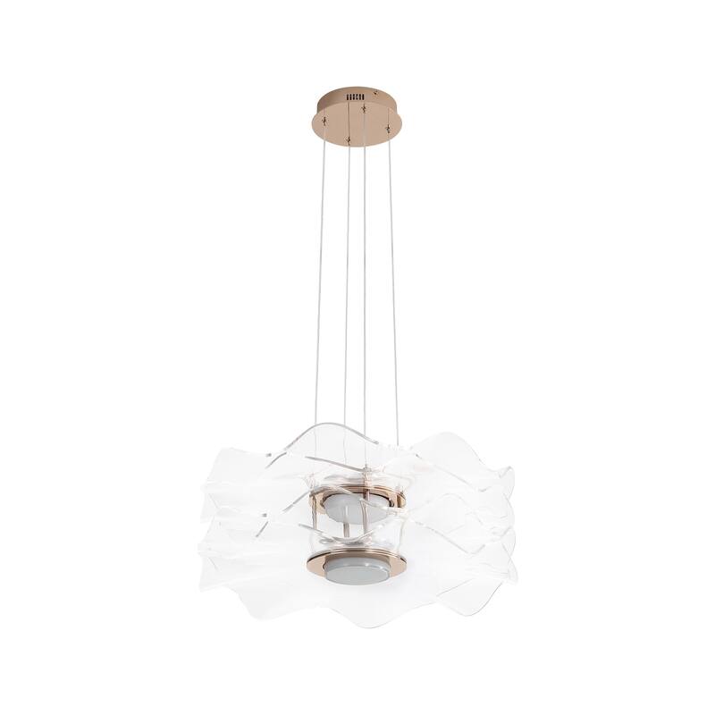 Golden Lighting Vetrina Integrated LED 2-tier Pendant in Light Gold