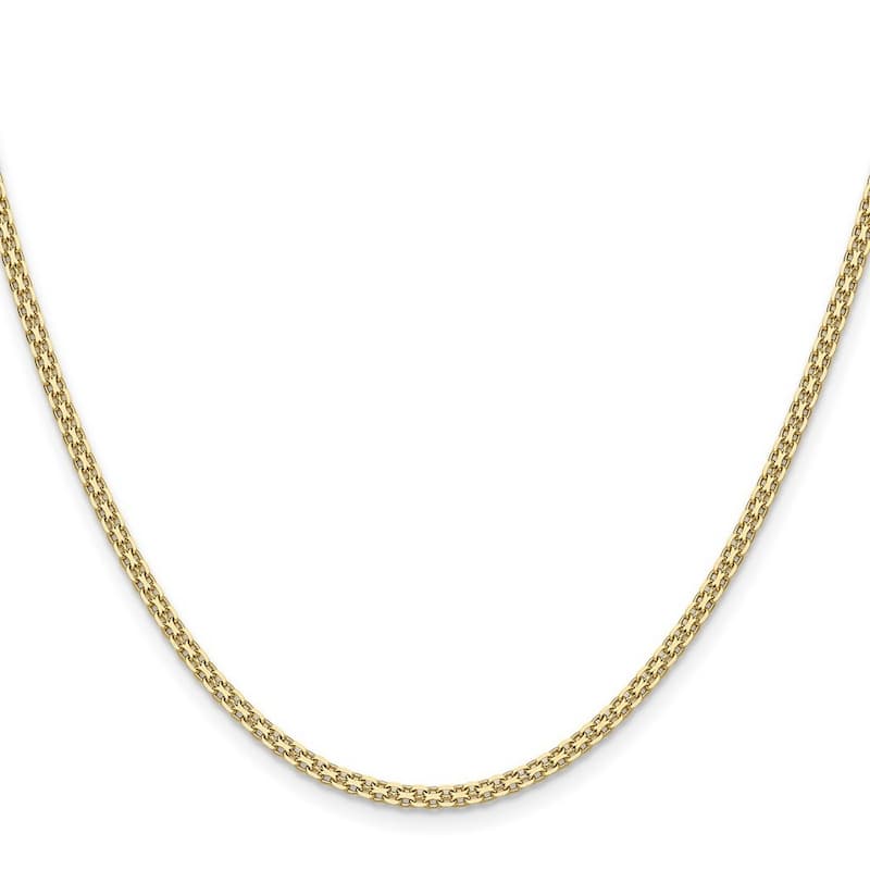 Curata 14k Yellow Gold Italian 1.8mm or 2.2mm Woven Bismark Chain Necklace - 16" 18" 20" 24"