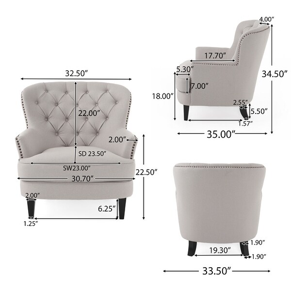Tafton Tufted Club Chair with Ottoman by Christopher Knight Home On Sale Bed Bath Beyond 13288524