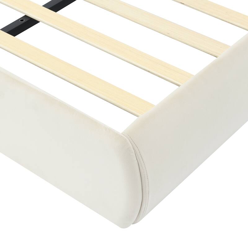 Twin Size Upholstered Platform Bed