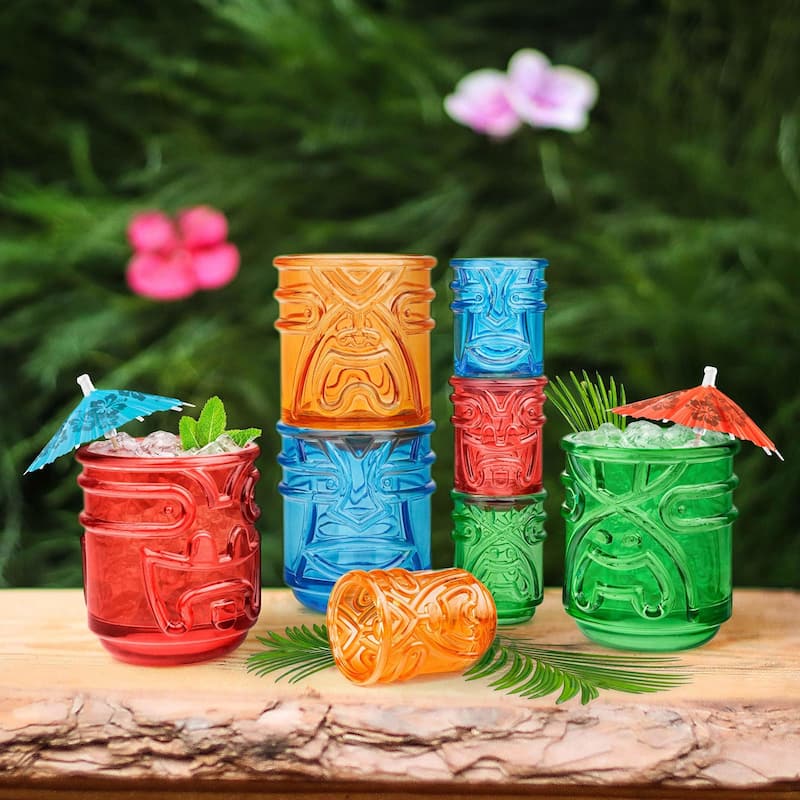 Final Touch Tiki Tumblers Set of 4 Tumblers - 12 Oz