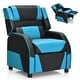 preview thumbnail 1 of 47, Gymax Gaming Recliner Sofa PU Leather Armchair for Kids Youth w/ Blue