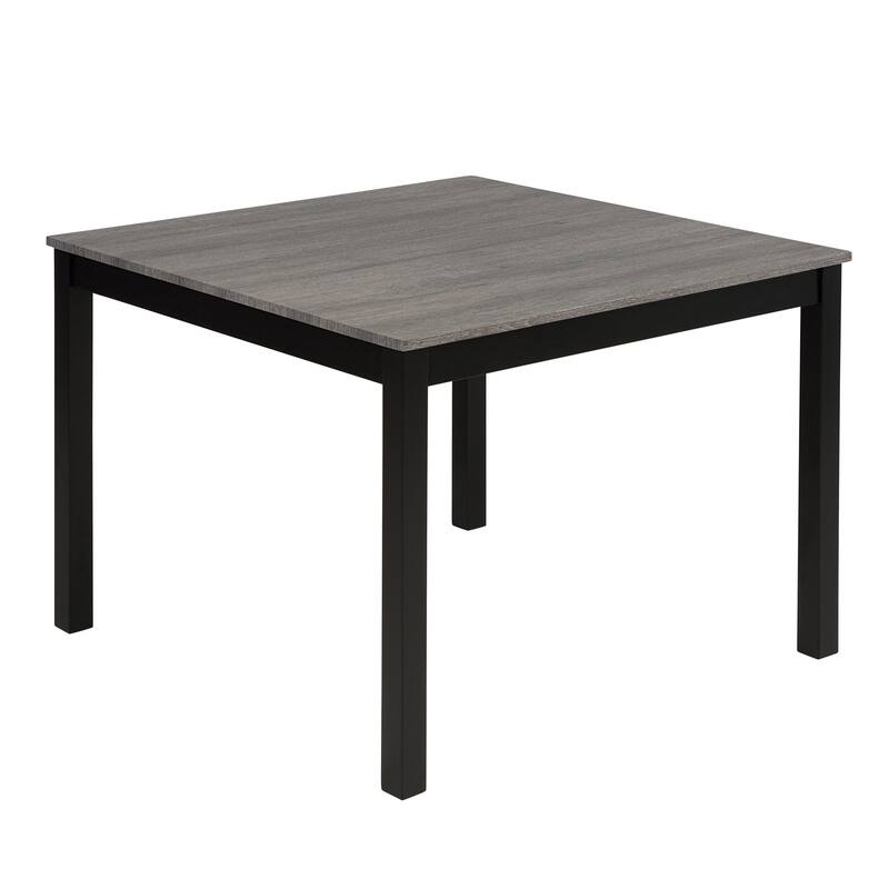 5-Piece, Modern Dining Table Set, Wooden Dining Table Set with 4 Chairs, for Kitchens and Dining Rooms, Light Grey & Black