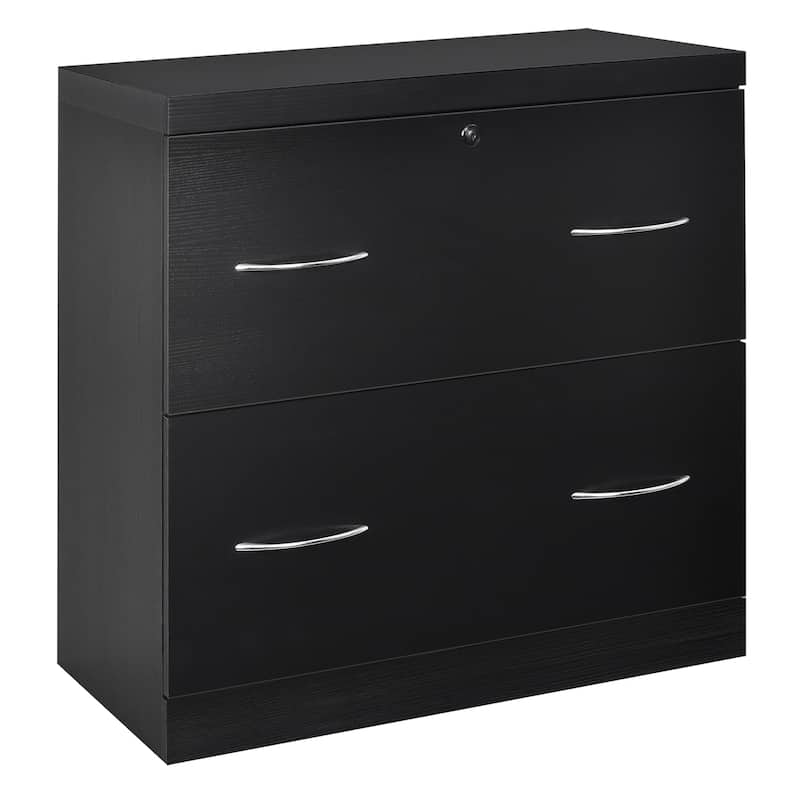 Costway 2-Drawer File Cabinet w/Lock, Hinging Bar Letter & Legal Size - See Details - Black