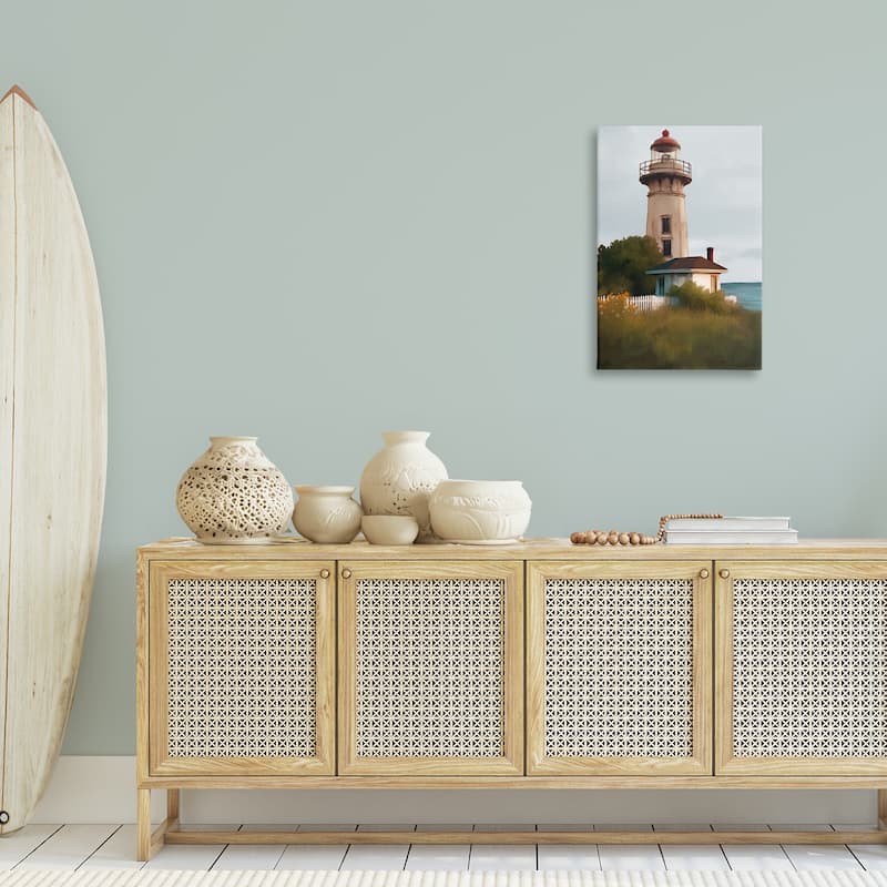 Stupell Scenic Summer Lighthouse View Canvas Wall Art Design By Elizabeth Medley