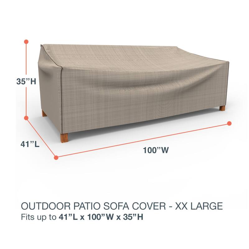 Budge StormBlock™ Mojave Black Ivory Patio Sofa Cover Multiple Sizes - Extra Extra Large - 35"H x 100"W x 41"Deep