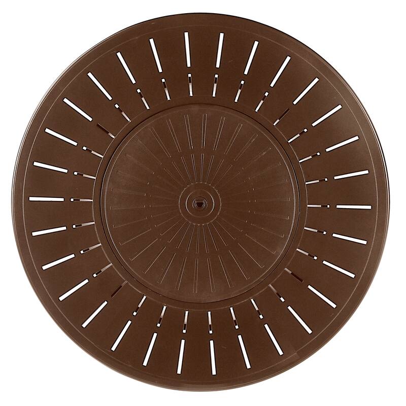 Aluminum Outdoor 44 in. Round Propane Fire Table with Fire Beads, Lid and Fabric Cover, 57,000 BTUs in Antique Copper Finish