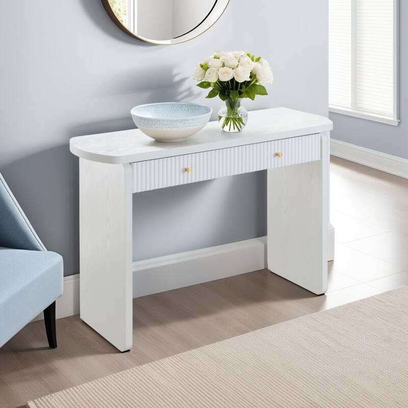 Convenience Concepts Weston 1 Drawer Hall Entryway Console Table - White