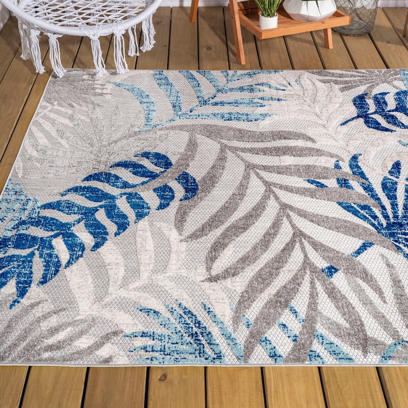 JONATHAN Y Aydin Palm Leaves Indoor/Outdoor Area Rug