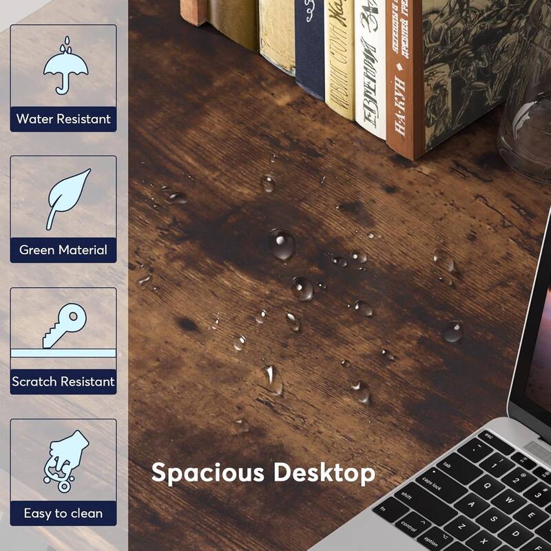 55 Inches Modern Writing Desk with Z-Shaped Metal Legs, Heavy Duty Computer Desk, Spacious Work Surface & Sturdy Frame