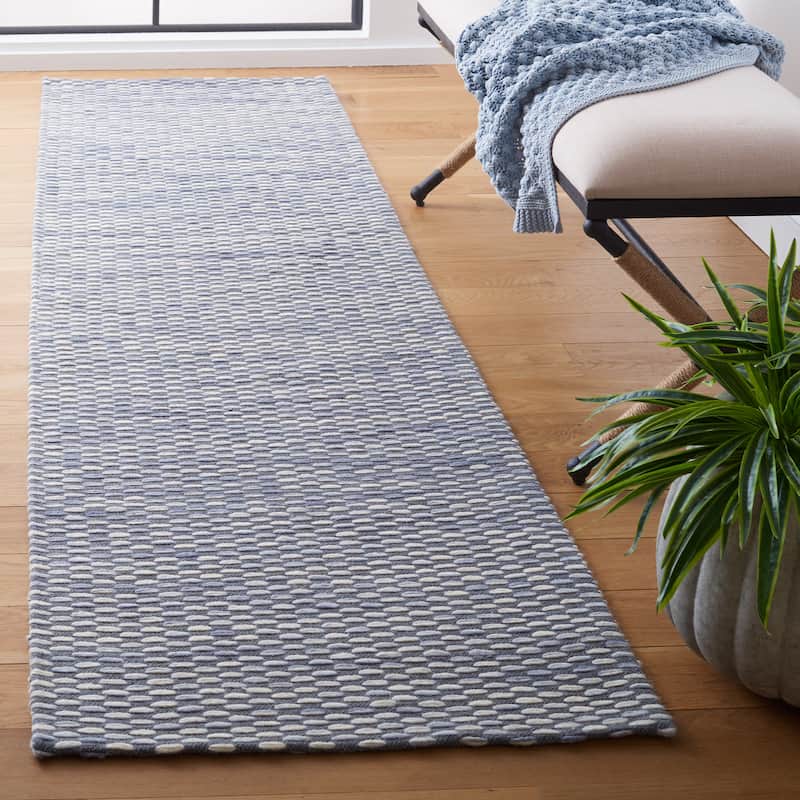 SAFAVIEH Marbella Imcke Wool Rug - 2'3" x 9' Runner - Grey/Beige