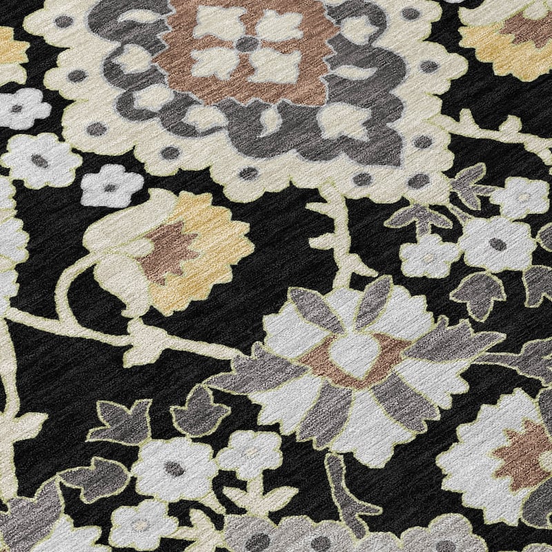 Machine Washable Indoor/ Outdoor Boho Traditional Chantille Rug