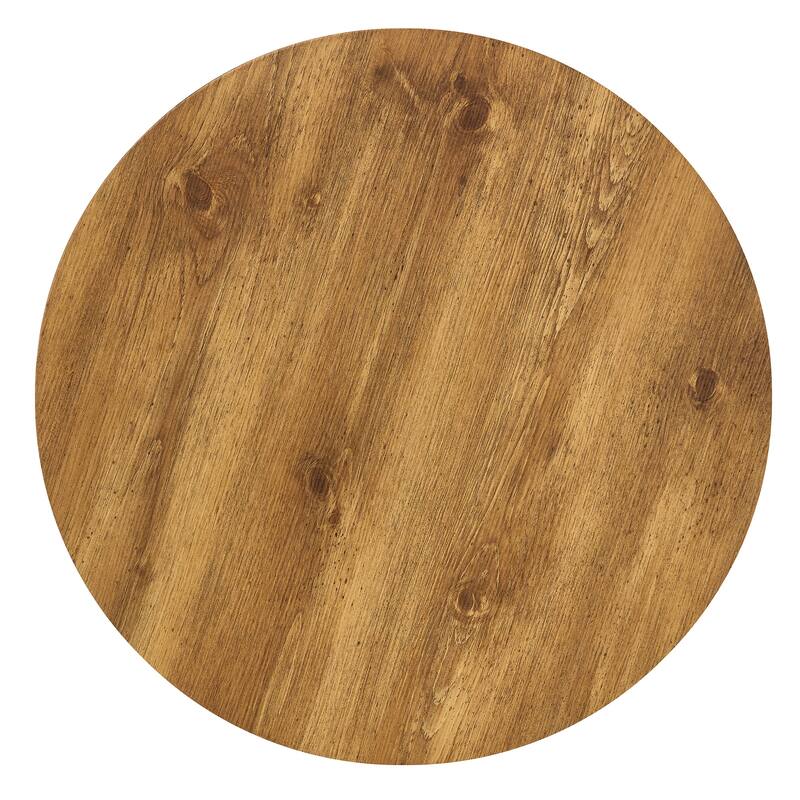 Natural Wood Grain MDF Round Coffee Table - 25.6" Diameter, 15.7" Height.Natural Wood Grain Texture Sticker