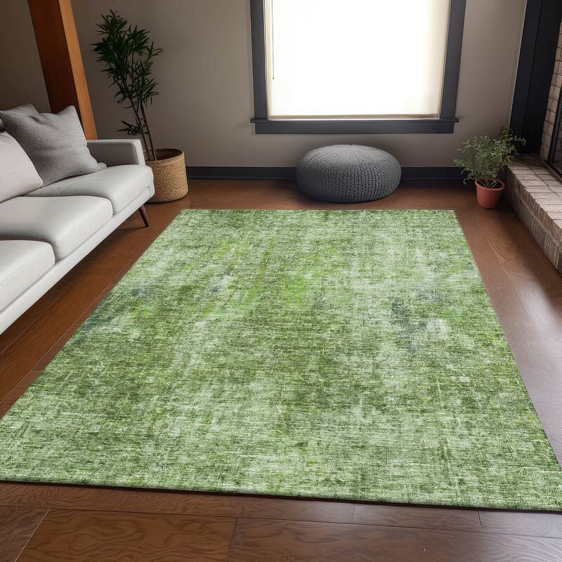 Premium Washable Super Soft Solid Ombre Mayfield Rug - Olive - 8' x 10' - Rectangle