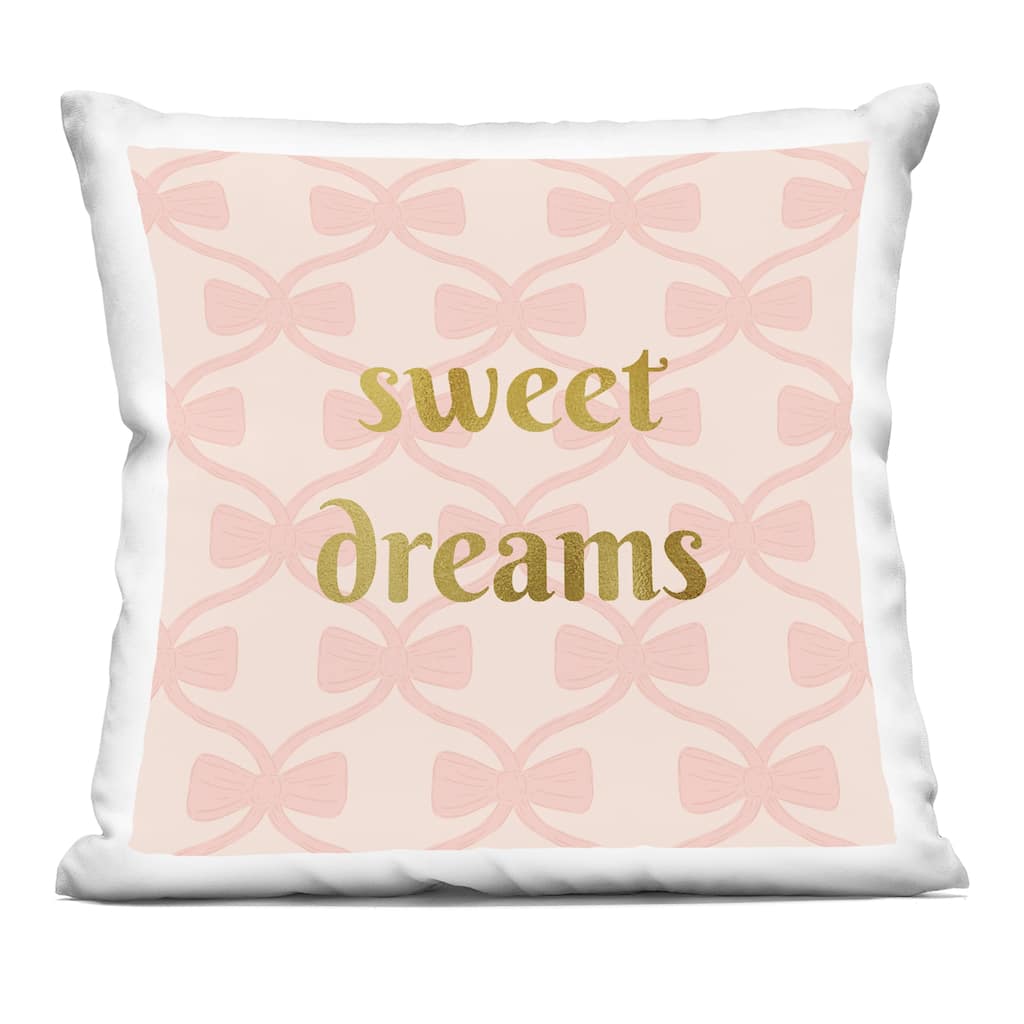 Stupell Pastel Bows & Sweet Dreams Decorative Printed Throw Pillow Design by Sazerelli Designs