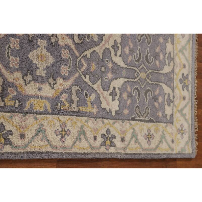 Lilac Oushak Indian Runner Rug Handmade Wool Carpet - 2'5"x 12'3"