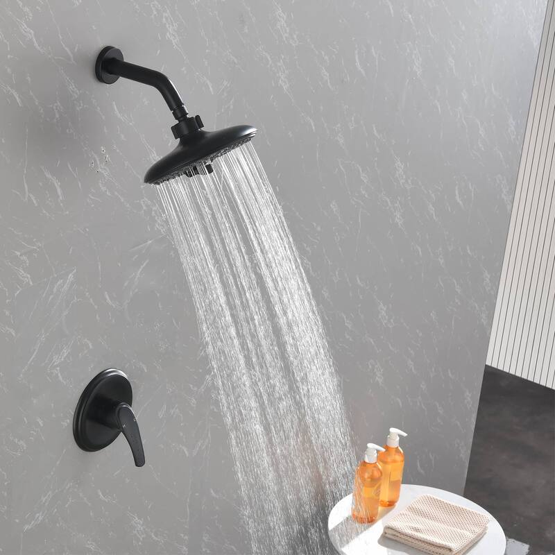 Wall Mounted Shower Faucet With Rough-in Valve Complete Shower System With Multifunctional Massage 8 Inch Shower Head Kit Set