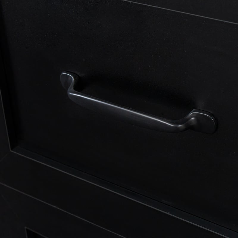 Anmytek Black L Shaped Desk with Hutch and Drawers Corner Computer Workstation for Home Office Gaming