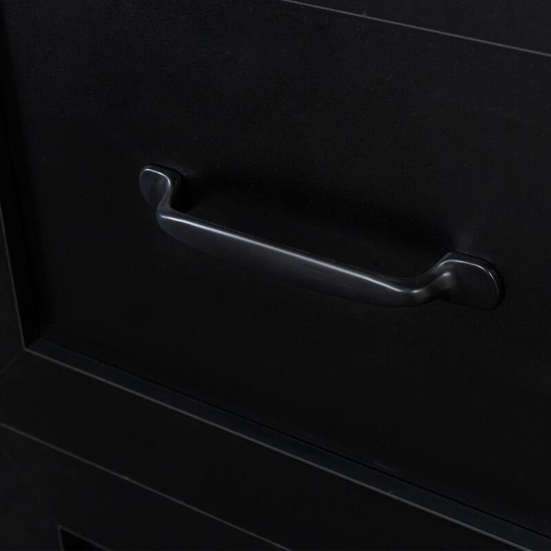 Storage Home Office Computer Desk with Hutch, Antiqued Black Finish Bedroom Desk