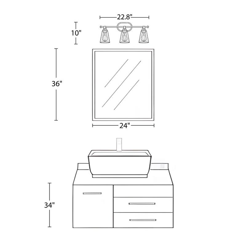 Modern Vanity Light Wall Mount Sconces with Glass Shade