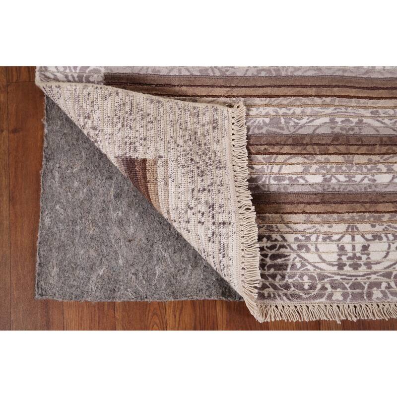 Striped / Abstract Oriental Accent Rug Handmade Wool Carpet - 2'8" x 5'0"