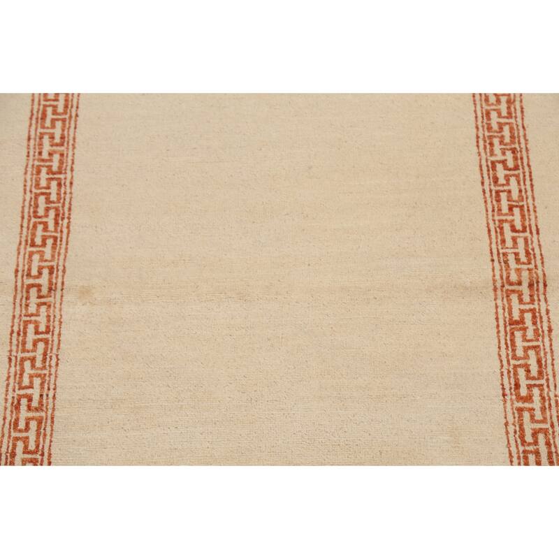 Geometric Bordered Oriental Gabbeh Kashkoli Wool Area Rug Hand-knotted - 3'1" x 5'1"