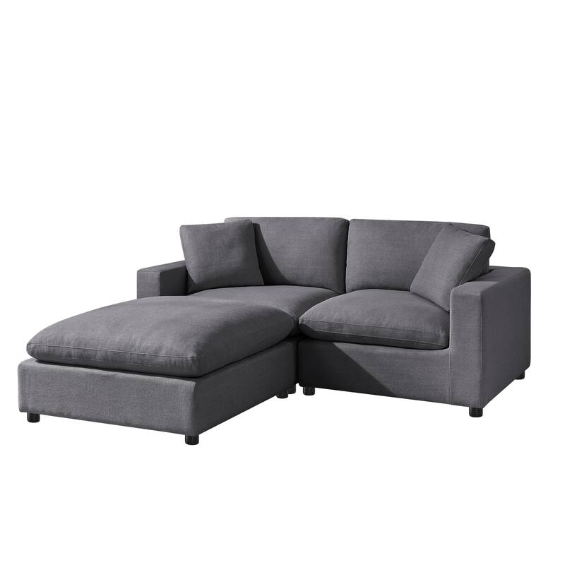 Cambrai Modular 3-piece Chofa by Greyson Living - Charcoal Fabric