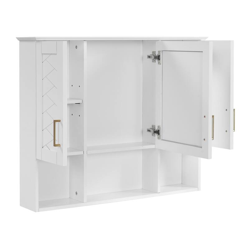 35" 2-in-1 Wall Mounted Medicine Cabinet with Adjustable Shelves & Soft Close Doors, High-Define Mirror with Storage
