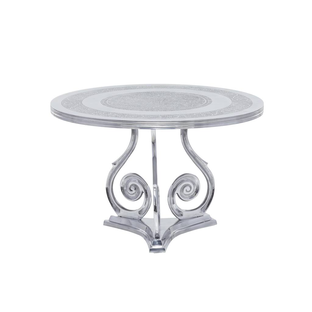 Aluminum Metal Coffee Table - Silver - Roche River Decor